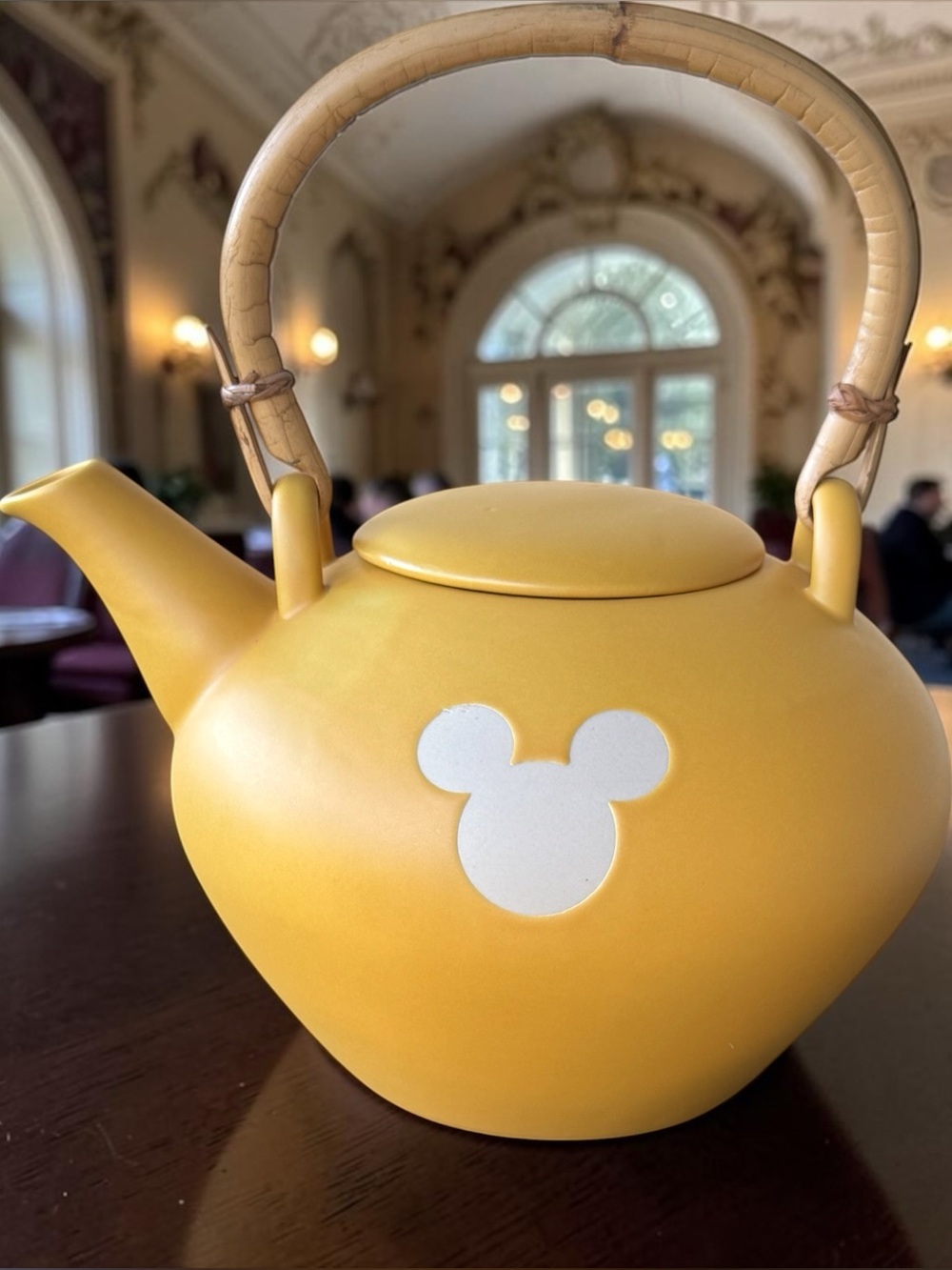 Vintage Disney Mickey Mouse Yellow Ceramic Teapot